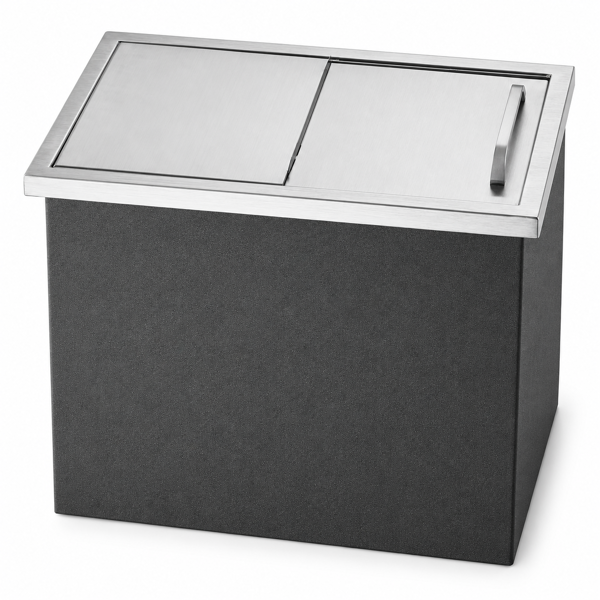 A1-不锈钢嵌入式冰柜 Drop-In Ice Chest, Stainless Steel Ice Storage Box with Sliding Lid and Drain Hose, Ice Bin for Chilled Wine, Beer, Beverage (27 x 18 x 21 Inches)-2