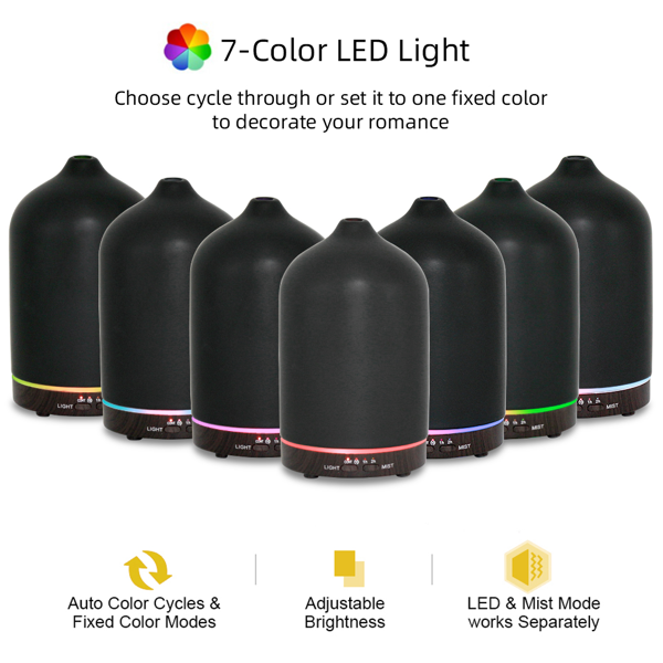 200ml Aromatherapy Humidifier with 7 Color LED Lights, 3 Essential Oils, Timer & Auto Shut-Off for Bedroom, Yoga, Office-4
