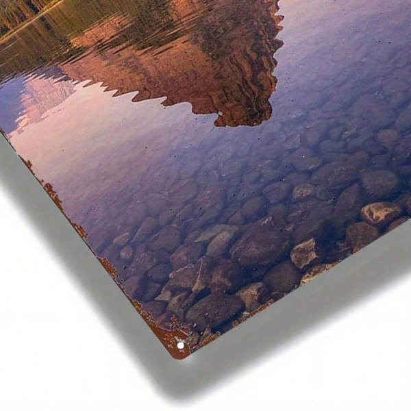 CIFbuy 山湖倒影金属标牌，8x12英寸装饰墙饰，耐用金属铭牌绘画，适用于卧室、厨房及家居装饰（TikTok, temu 自提物流）-5