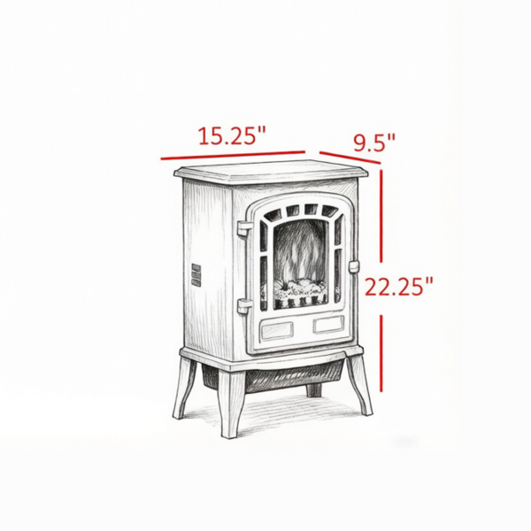 白色独立式电壁炉加热器，逼真的火焰效果，安全过热保护，750W/1500W-3