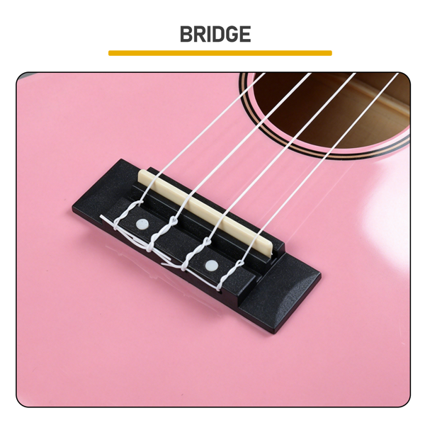 23in 全椴木练习琴 尤克里里 粉色-11