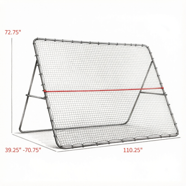 可调节折叠式足球篮板网多运动训练回弹球8.5'X6.5'，用于足球训练和训练-3