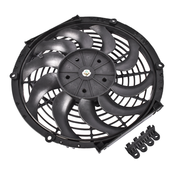 散热器风扇 12" 12V Puller Black Single Fan Curved Blades 1226 cfm compatible with VA10-AP50/C-61A 30101522-4