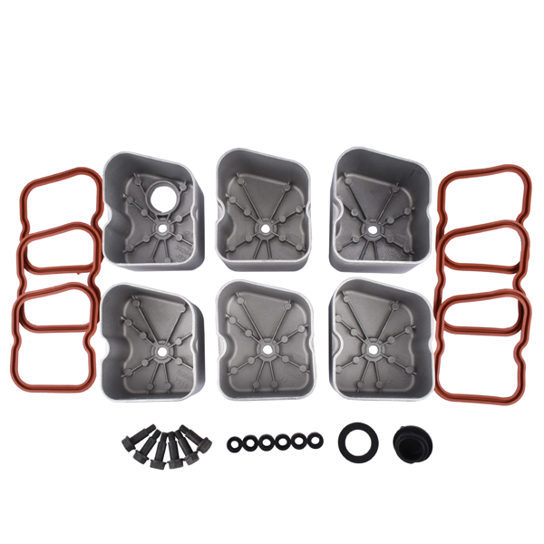 气门室盖 Valve Covers w/ Bolts Oil Feed Cap Seal Replacement for Dodge Ram D250 D350 5.9L 1988-1998-5