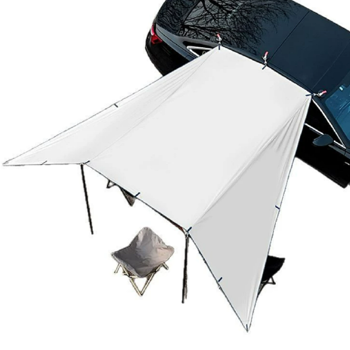 4.5×3M 鎏金黑胶汽车侧边屋脊天幕帐 2-6 人吸盘式车载防晒防雨单层露营帐篷