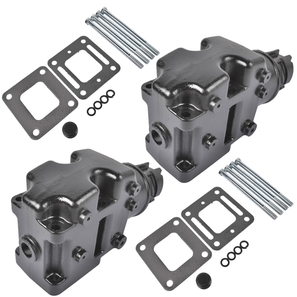 排气歧管 2Pcs Manifold Riser Kit Fit for MerCruiser 1981-2002 Small Big Block V8 V6 18-1976-1-8