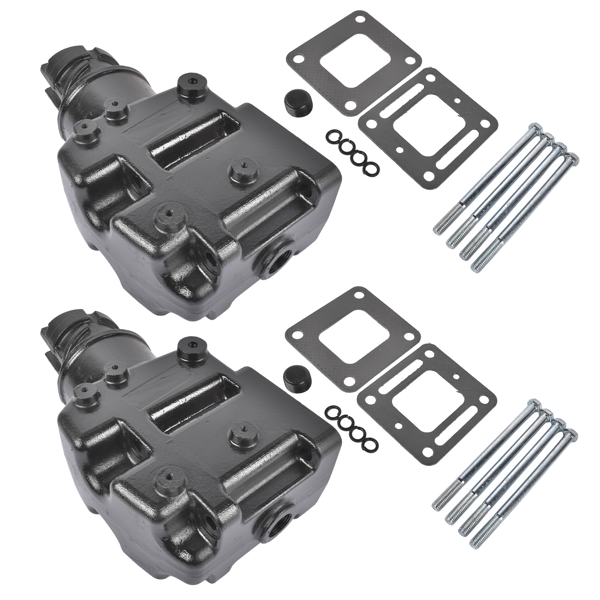 排气歧管 2Pcs Manifold Riser Kit Fit for MerCruiser 1981-2002 Small Big Block V8 V6 18-1976-1-4
