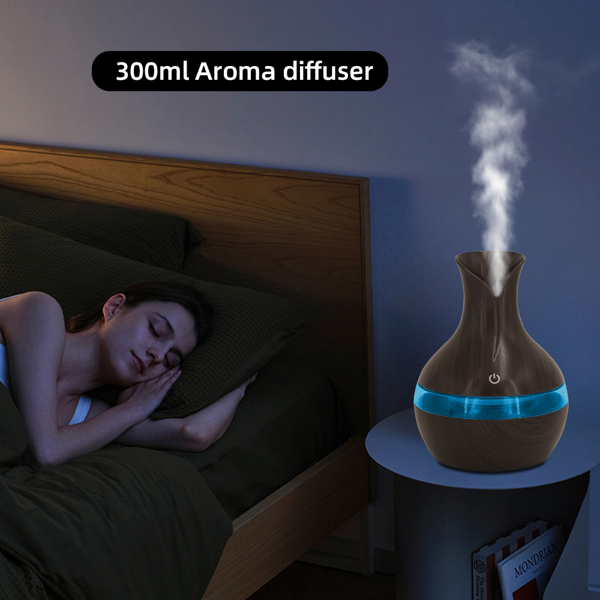 旅行办公两用便携式 USB 香薰扩香加湿器，300ml 紧凑型冷雾设计，舒缓干燥空气，配备 2 瓶香薰精油，非常适合汽车、桌面、卧室使用-9