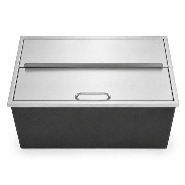 A1-不锈钢嵌入式冰柜 Drop-In Ice Chest, Stainless Steel Ice Storage Box with Sliding Lid and Drain Hose, Ice Bin for Chilled Wine, Beer, Beverage (36 x 18 x 14 Inches)-1