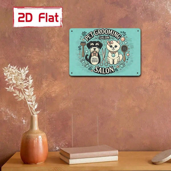 CIFbuy 复古 | 五只麻雀栖息于枝头金属铁皮招牌，8x12英寸，1件装，2D平面经典墙面装饰板，防水防锈（TikTok, temu 自提物流）-5
