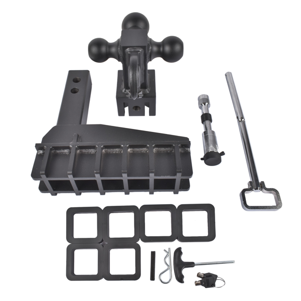 拖车挂接装置 Trailer Hitch 6-inch Drop/Rise with Hook Tri-Ball 1-7/8" 2" 2-5/16" Drop Hitch-1