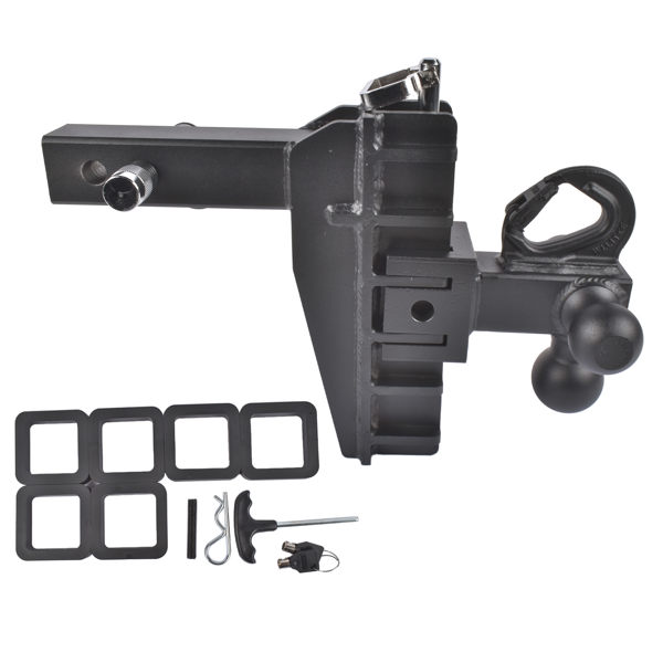 拖车挂接装置 Trailer Hitch 6-inch Drop/Rise with Hook Tri-Ball 1-7/8" 2" 2-5/16" Drop Hitch-3