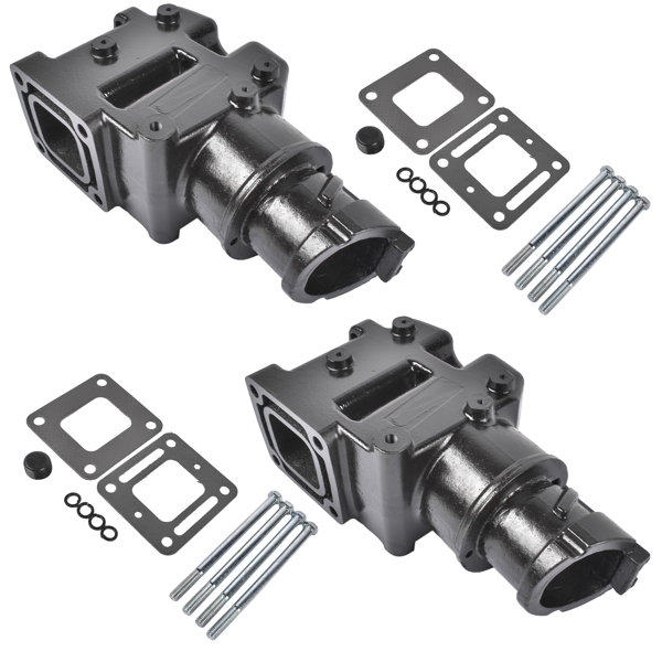 排气歧管 2Pcs Manifold Riser Kit Fit for MerCruiser 1981-2002 Small Big Block V8 V6 18-1976-1-6