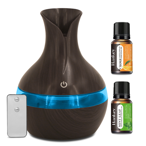 旅行办公两用便携式 USB 香薰扩香加湿器，300ml 紧凑型冷雾设计，舒缓干燥空气，配备 2 瓶香薰精油，非常适合汽车、桌面、卧室使用-2