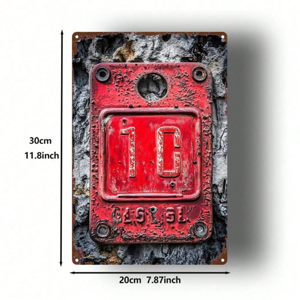 CIFbuy 复古红色金属标牌10号，做旧风格金属牌匾8x12英寸，励志墙饰，适用于家庭、办公室、健身房、卧室，2D（TikTok, temu 自提物流）-2