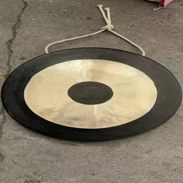 50cm 黄黑双色铜钢合金大锣 传统中式打击乐器 开业庆典冥想瑜伽音乐疗愈铜锣-7