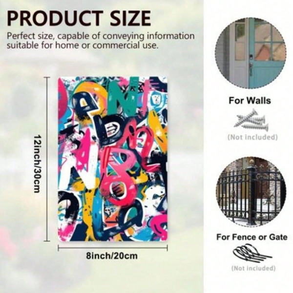 CIFbuy 复古 | 海洋捕鱼金属标牌 2D 平面，8X12英寸大鱼跃动图案墙饰，防锈防水金属装饰 1个适用于H（TikTok, temu 自提物流）-7