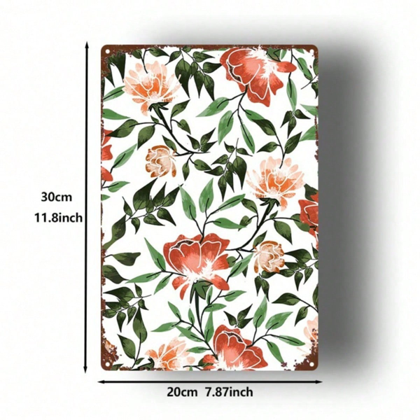 CIFbuy 开放式花卉 | 2D 平面金属标牌 8x12 英寸 乡村防水复古农舍墙饰，适用于室内室外家庭、花园、浴室 （TikTok, temu 自提物流）-2
