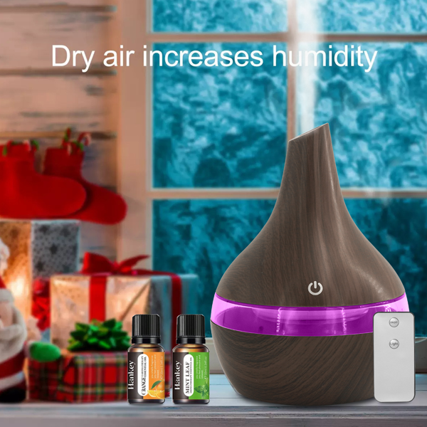 300ml 超静音香薰加湿器，7 色 LED 氛围灯，自动断电保护，打造居家、办公室、卧室舒缓环境-9