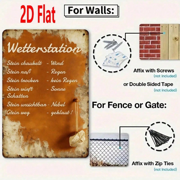 CIFbuy 复古 | 8x8英寸圆形金属标牌，2D彩色花卉天体图案墙面装饰，请留意你所传递的能量。（TikTok, temu 自提物流）-3