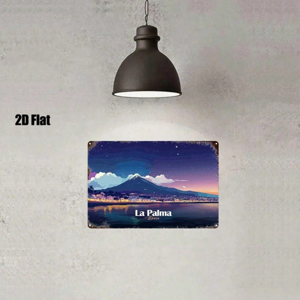 CIFbuy 1件 复古做旧金属招牌 晚上拉帕尔马，西班牙 8x12英寸 2D平面墙面装饰，适用于家庭、酒吧、咖啡馆、车库、餐厅装饰（TikTok, temu 自提物流）-3