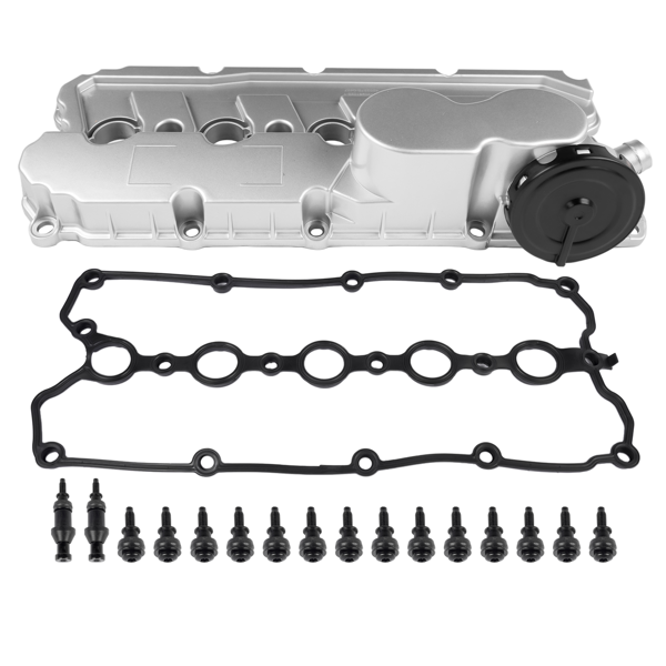 气门室盖 Valve Cover w/Gasket Replacement for 2006-2014 VW Jetta Rabbit Golf Passat 2.5L 07K103469F-6