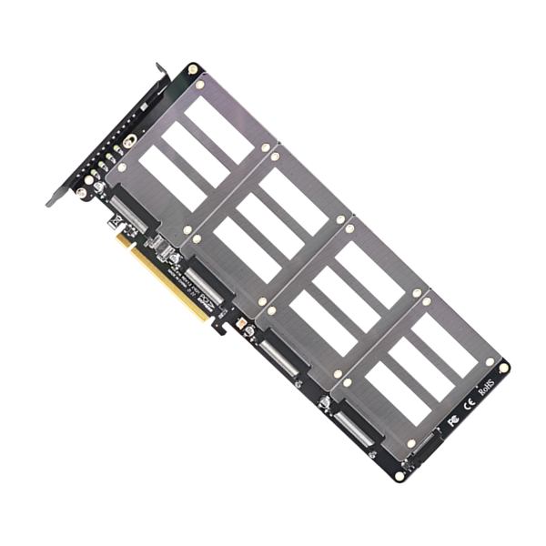 全新 U.2 SSD 转 X16 适配器 4.0 转 4 盘位 U.2 SFF-8639 SSD 延长卡-8