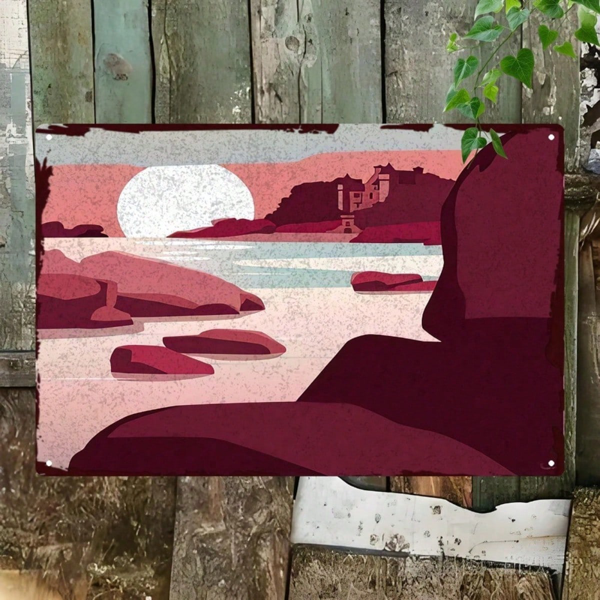 CIFbuy 复古“禁止游泳，海滩关闭”警示牌 8x12 英寸，乡村风格金属铁质墙饰，带预先钻孔，防水户外（TikTok, temu 自提物流）-3