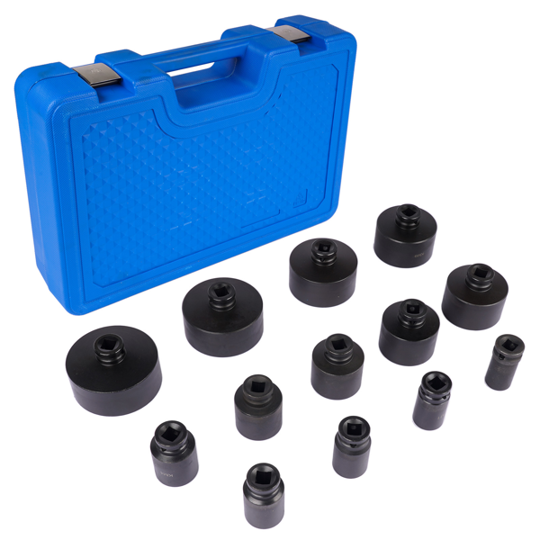 螺母套筒套件 13 Sizes of 4-slot Spindle Nut Sockets 1/2” Drive KM Groove Locknut Hub Removal-2