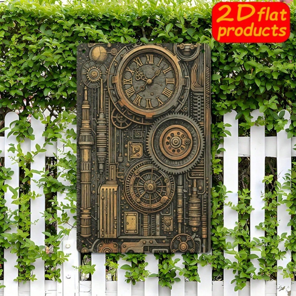 CIFbuy 1个狂欢节小丑金属铁皮招牌，8x8英寸圆形，2D平面铁质墙饰，带有彩色星星与树叶图案，乡村风格农舍风（TikTok, temu 自提物流）-5