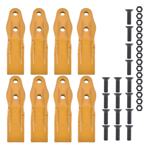 斗齿 8 Pack Bucket Uni-Teeth with Hardware 1324720 Fit for Caterpillar Skid Steers 247 257-7
