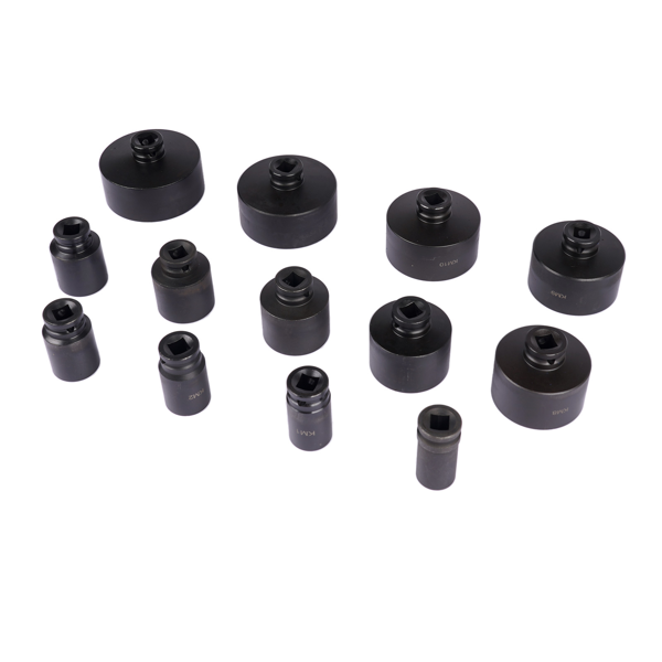 螺母套筒套件 13 Sizes of 4-slot Spindle Nut Sockets 1/2” Drive KM Groove Locknut Hub Removal-10