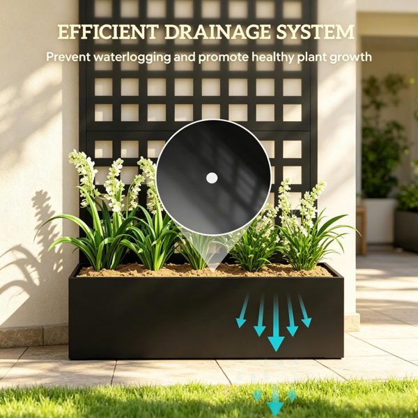 黑色35英寸x16英寸x70英寸镀锌高架花园床——带棚架的花盆，用于攀爬蔬菜和葡萄藤（仅一个花园床）-4