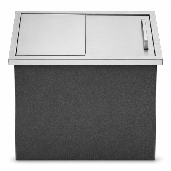 A1-不锈钢嵌入式冰柜 Drop-In Ice Chest, Stainless Steel Ice Storage Box with Sliding Lid and Drain Hose, Ice Bin for Chilled Wine, Beer, Beverage (22 x 17 x 12 Inches)-2