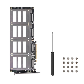 全新 U.2 SSD 转 X16 适配器 4.0 转 4 盘位 U.2 SFF-8639 SSD 延长卡