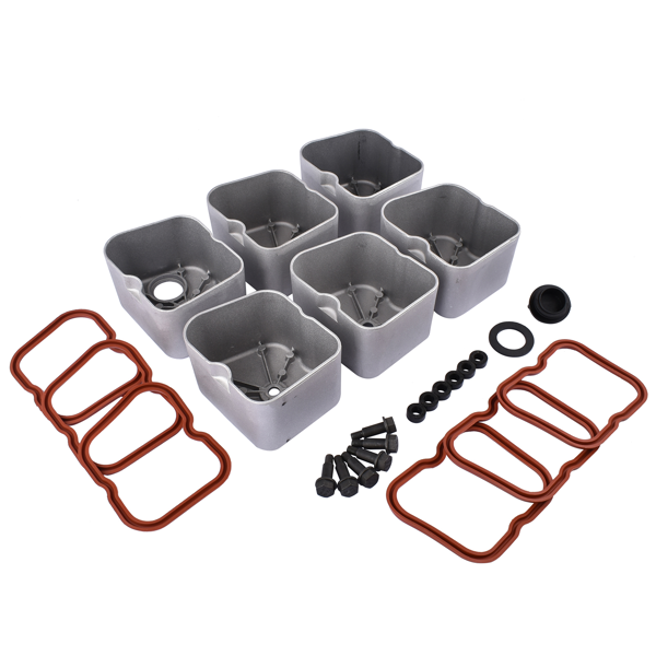 气门室盖 Valve Covers w/ Bolts Oil Feed Cap Seal Replacement for Dodge Ram D250 D350 5.9L 1988-1998-3