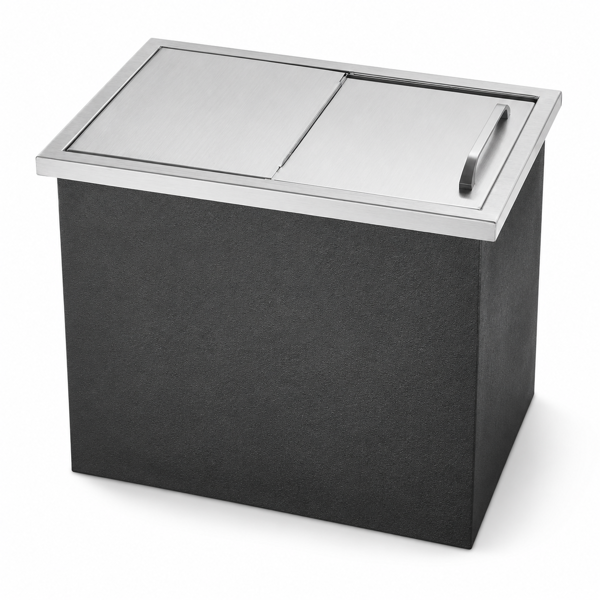 A1-不锈钢嵌入式冰柜 Drop-In Ice Chest, Stainless Steel Ice Storage Box with Sliding Lid and Drain Hose, Ice Bin for Chilled Wine, Beer, Beverage (22 x 17 x 12 Inches)-4