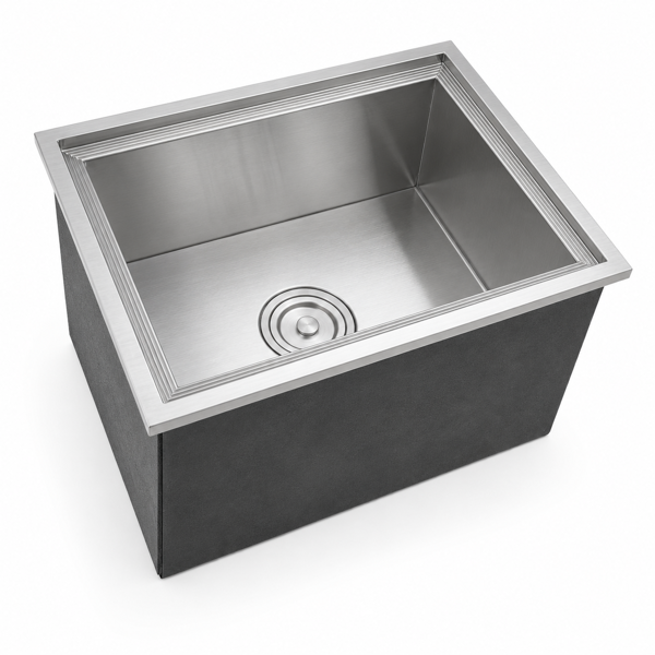 A1-不锈钢嵌入式冰柜 Drop-In Ice Chest, Stainless Steel Ice Storage Box with Lid and Drain Hose, Ice Bin for Chilled Wine, Beer, Beverage (20 x 14 x 12 Inches)-7