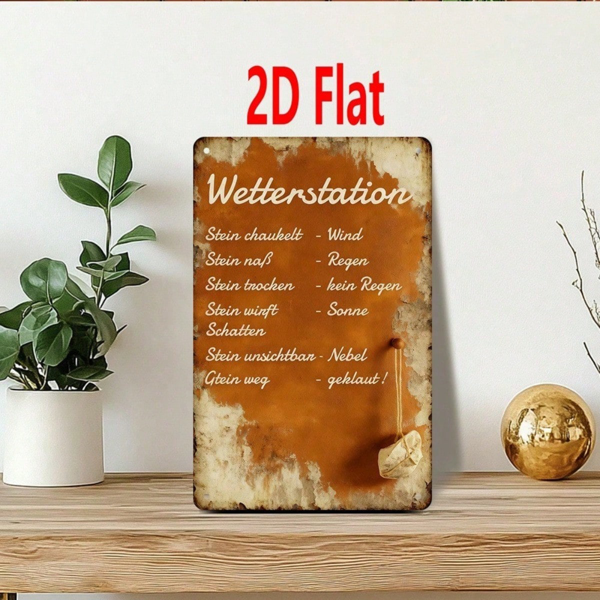 CIFbuy 复古 | 8x8英寸圆形金属标牌，2D彩色花卉天体图案墙面装饰，请留意你所传递的能量。（TikTok, temu 自提物流）-7