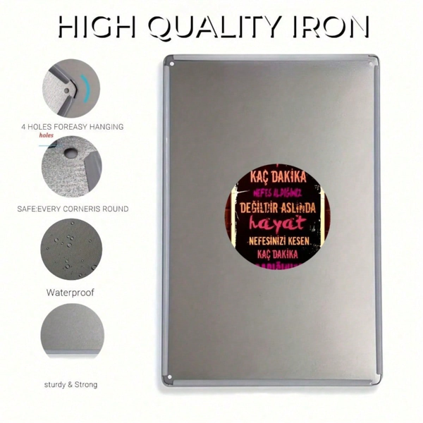 CIFbuy 复古金属铁皮墙饰 8x12 英寸，多语言励志名言标牌，防水防锈 2D 平面家居办公装饰 （TikTok, temu 自提物流）-7
