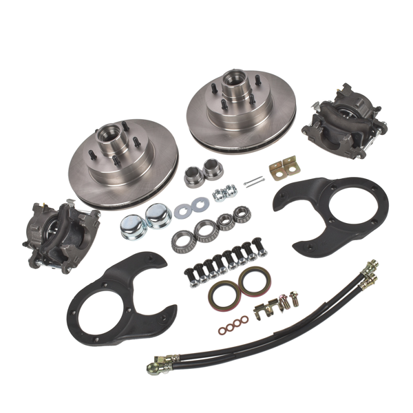 刹车盘套装 5 on 4-1/2 Disc Brake Kit Fit for Ford 1937-48 with Rotors + Calipers + Pads Set-1