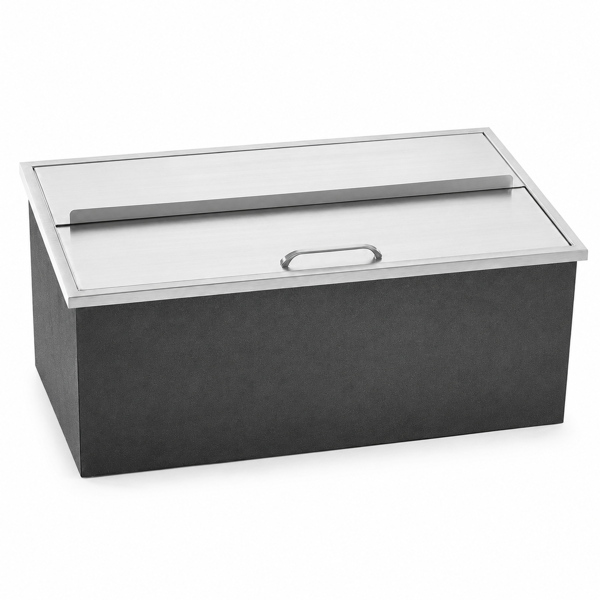 A1-不锈钢嵌入式冰柜 Drop-In Ice Chest, Stainless Steel Ice Storage Box with Sliding Lid and Drain Hose, Ice Bin for Chilled Wine, Beer, Beverage (36 x 18 x 14 Inches)-7
