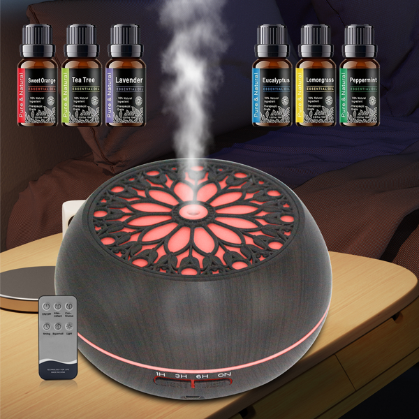 550 毫升遥控香薰机，附赠 6 瓶精油，超声波雾化，七色氛围灯，适用于居家 / 办公室-12