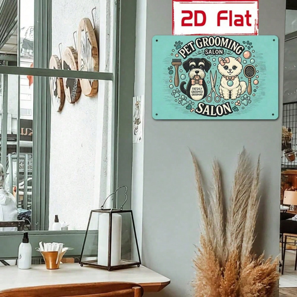 CIFbuy 复古 | 五只麻雀栖息于枝头金属铁皮招牌，8x12英寸，1件装，2D平面经典墙面装饰板，防水防锈（TikTok, temu 自提物流）-7