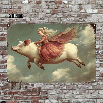 CIFbuy 是的，你行！2D平面金属标牌，8x12英寸复古做旧锻铁墙饰，励志鼓舞人心的悬挂装饰品（TikTok, temu 自提物流）