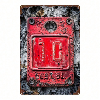 CIFbuy 复古红色金属标牌10号，做旧风格金属牌匾8x12英寸，励志墙饰，适用于家庭、办公室、健身房、卧室，2D（TikTok, temu 自提物流）