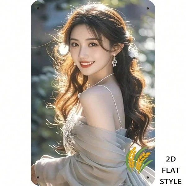 CIFbuy 优雅女士复古金属铁皮招牌 8x12英寸 复古墙饰 浪漫家居装饰 铁质海报（TikTok, temu 自提物流）-3