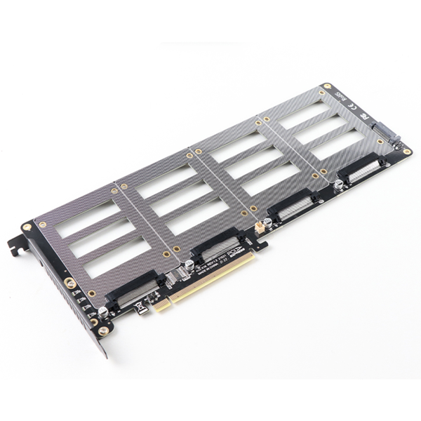 全新 U.2 SSD 转 X16 适配器 4.0 转 4 盘位 U.2 SFF-8639 SSD 延长卡-7