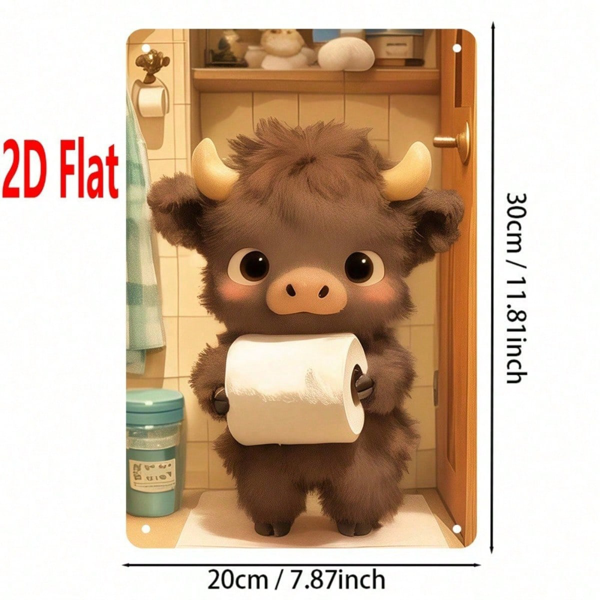 CIFbuy 有趣 | 圆形铁质金属标牌，当心狗狗！这只猫也挺可疑的 8X8英寸 2D 平面印刷装饰标牌 1个，防水（TikTok, temu 自提物流）-2