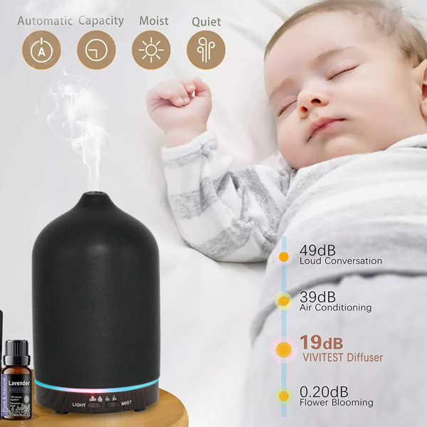 200ml Aromatherapy Humidifier with 7 Color LED Lights, 3 Essential Oils, Timer & Auto Shut-Off for Bedroom, Yoga, Office-6